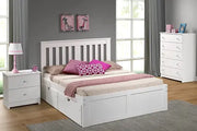 Room View York White Platform Bed with Under Bed Chests