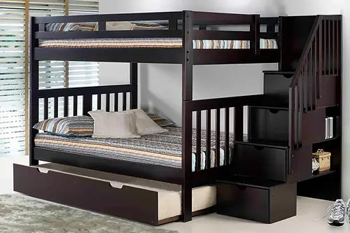 Roma Bunk Bed with Staircase and Trundle by Innovations