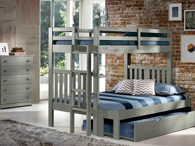 Room View Gray Bunk Bed Trundle Ladder by Innovations