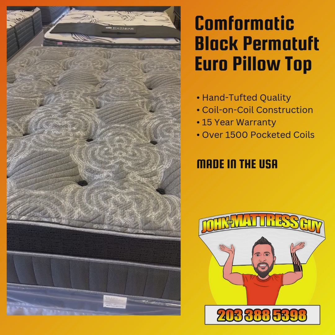 Comformatic Black Permatuft Euro Pillow Top Mattress